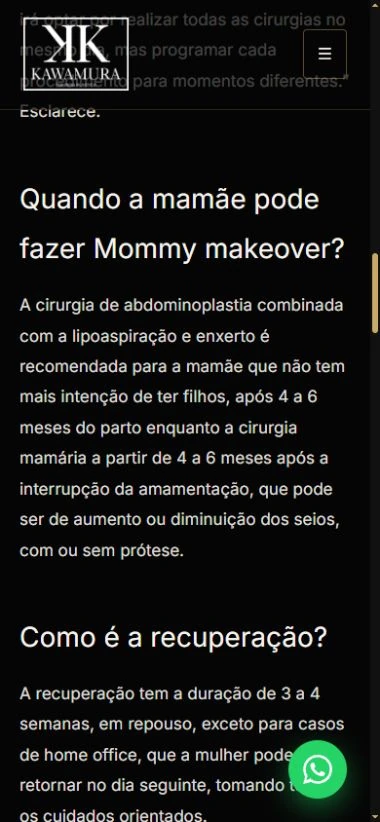 Trecho de artigo no celular com texto em uma coluna e parte superior sob o cabeçalho fixo.