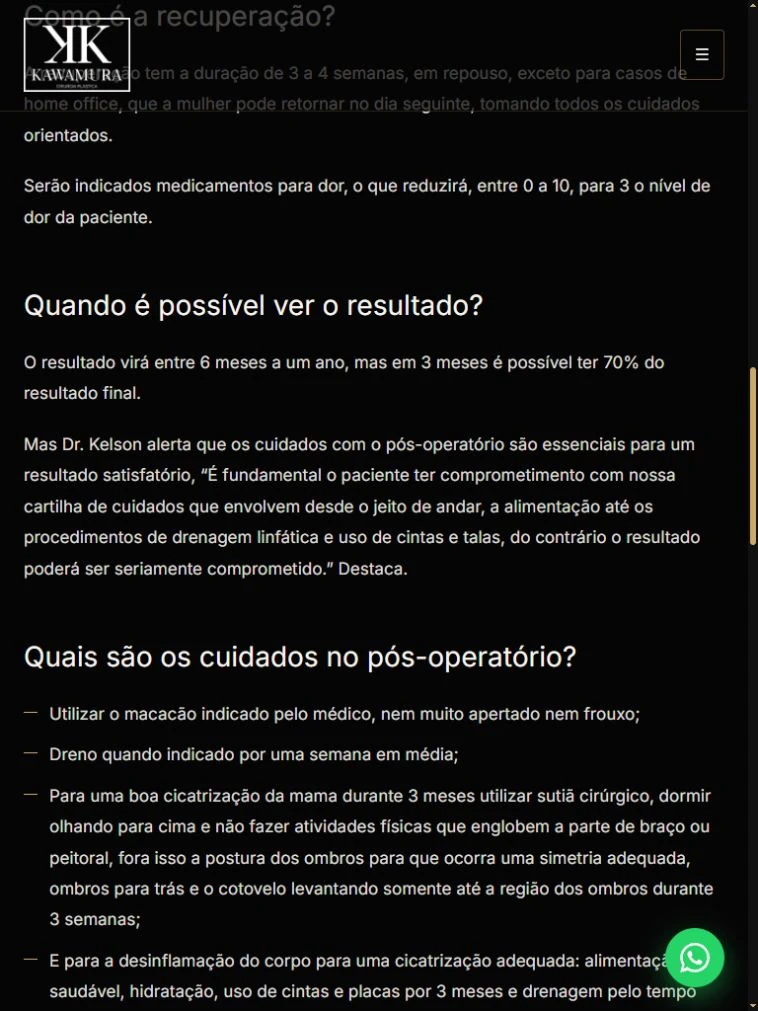Artigo no tablet com subtítulos e lista, com o início do trecho sob o cabeçalho fixo.